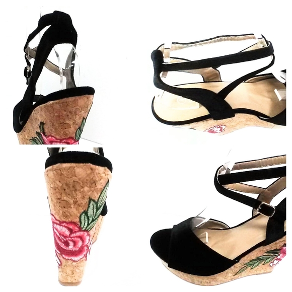 NEW! CUTE! Black VelvetPlatformWedge! - Picture 8 of 8